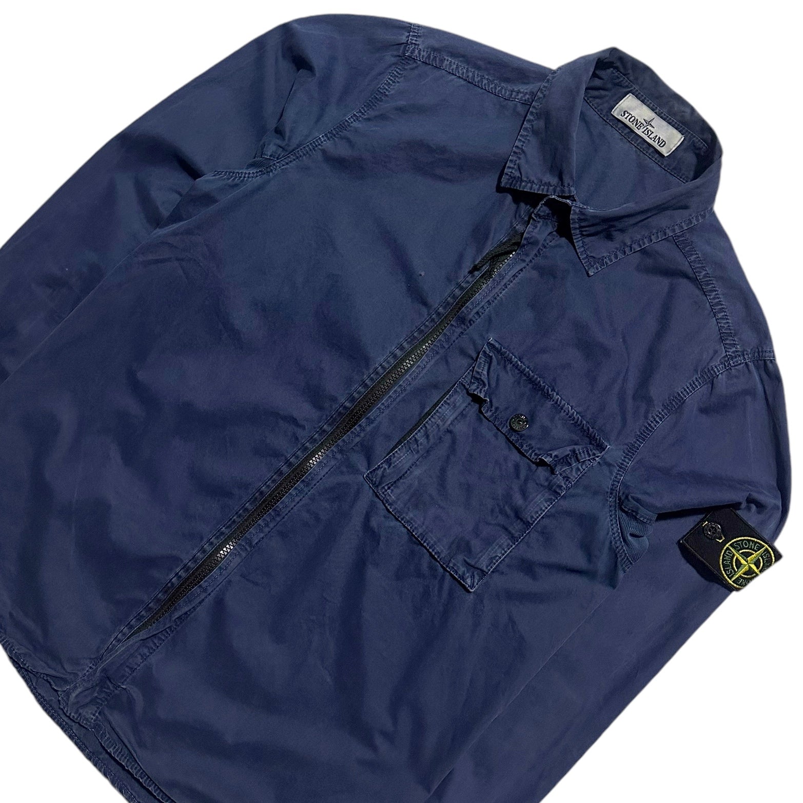 Stone Island Zip Up Canvas Overshirt