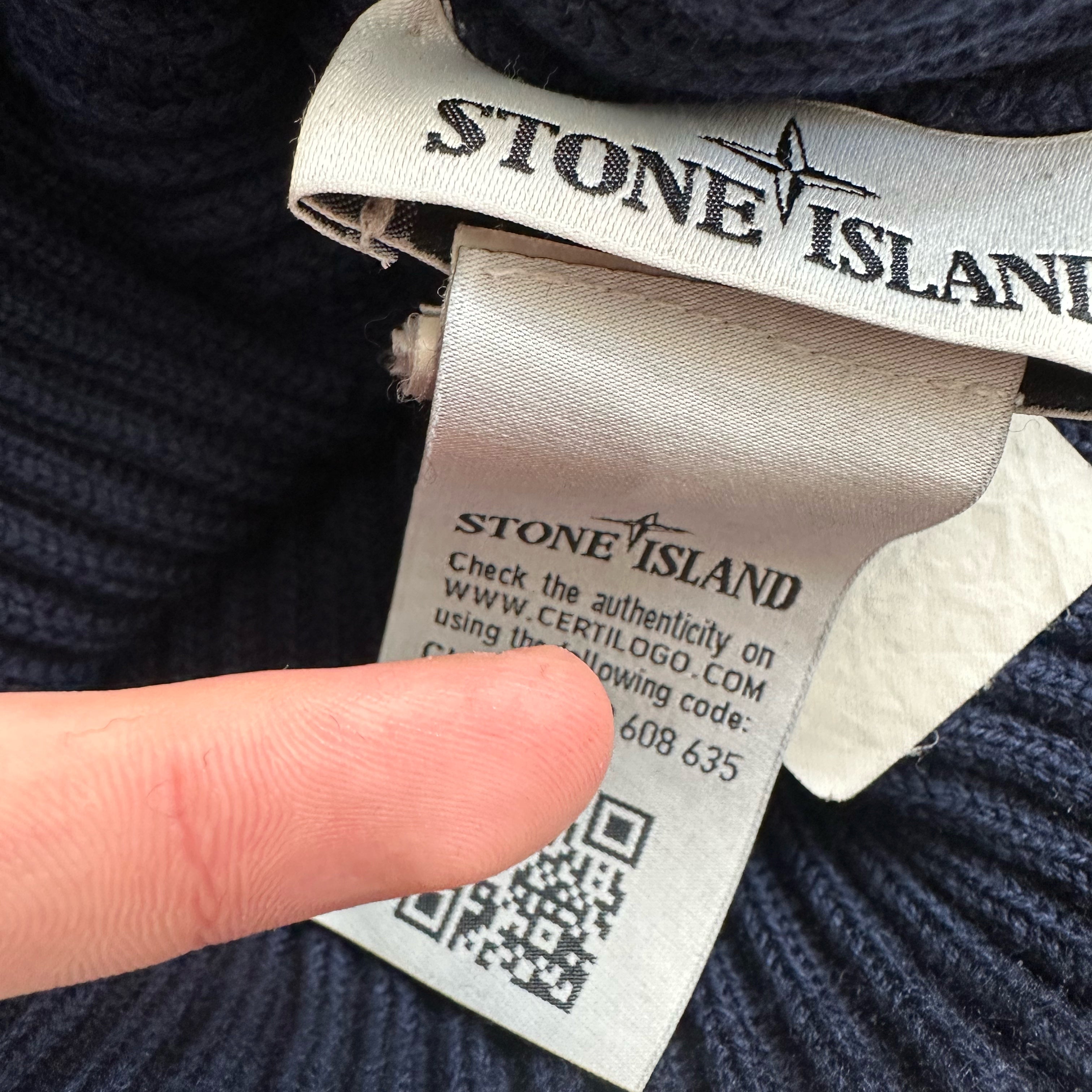 Stone Island Patch Logo Ribbed Beanie