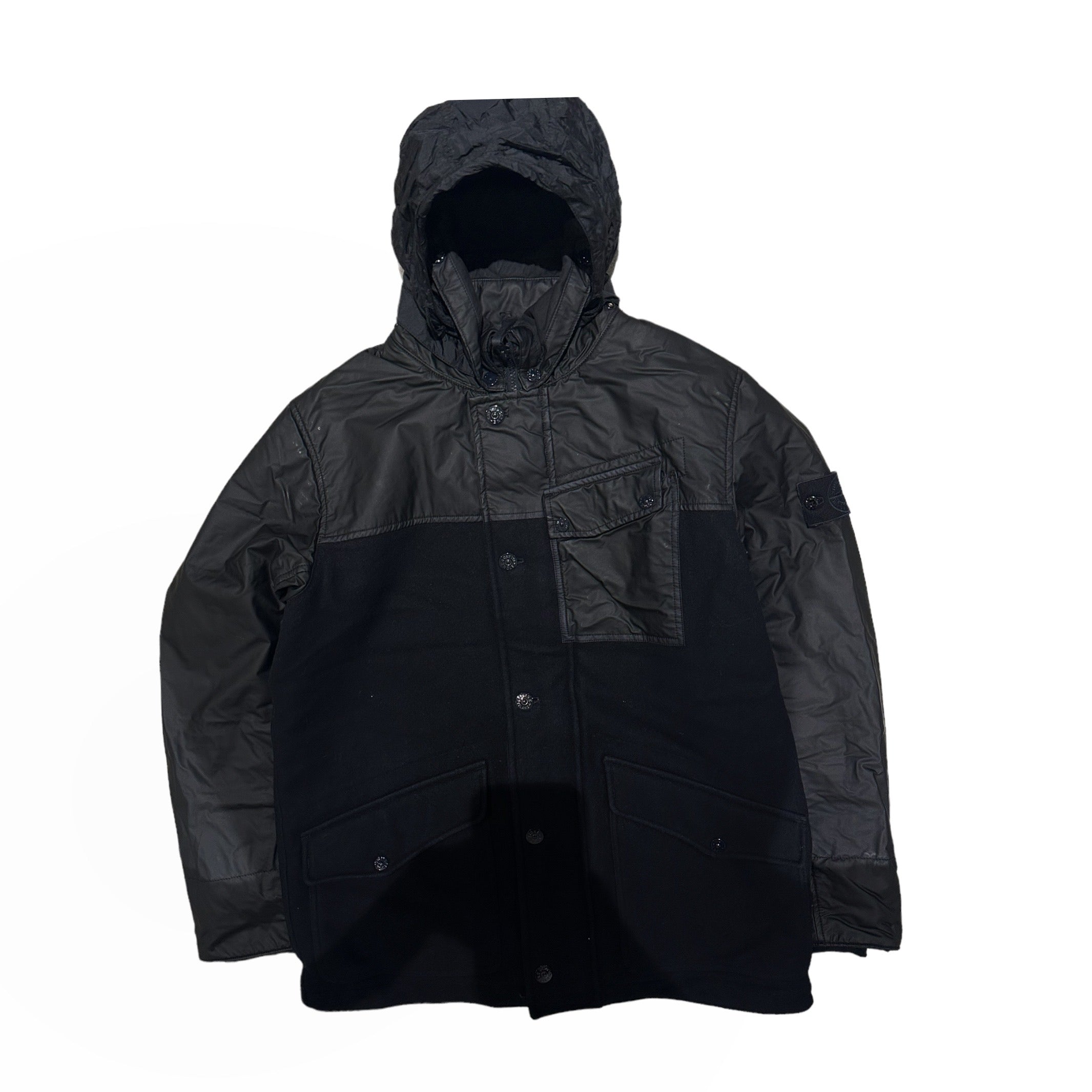 Stone Island Ghost Wool Nylon Quilted Jacket with Packable Hood