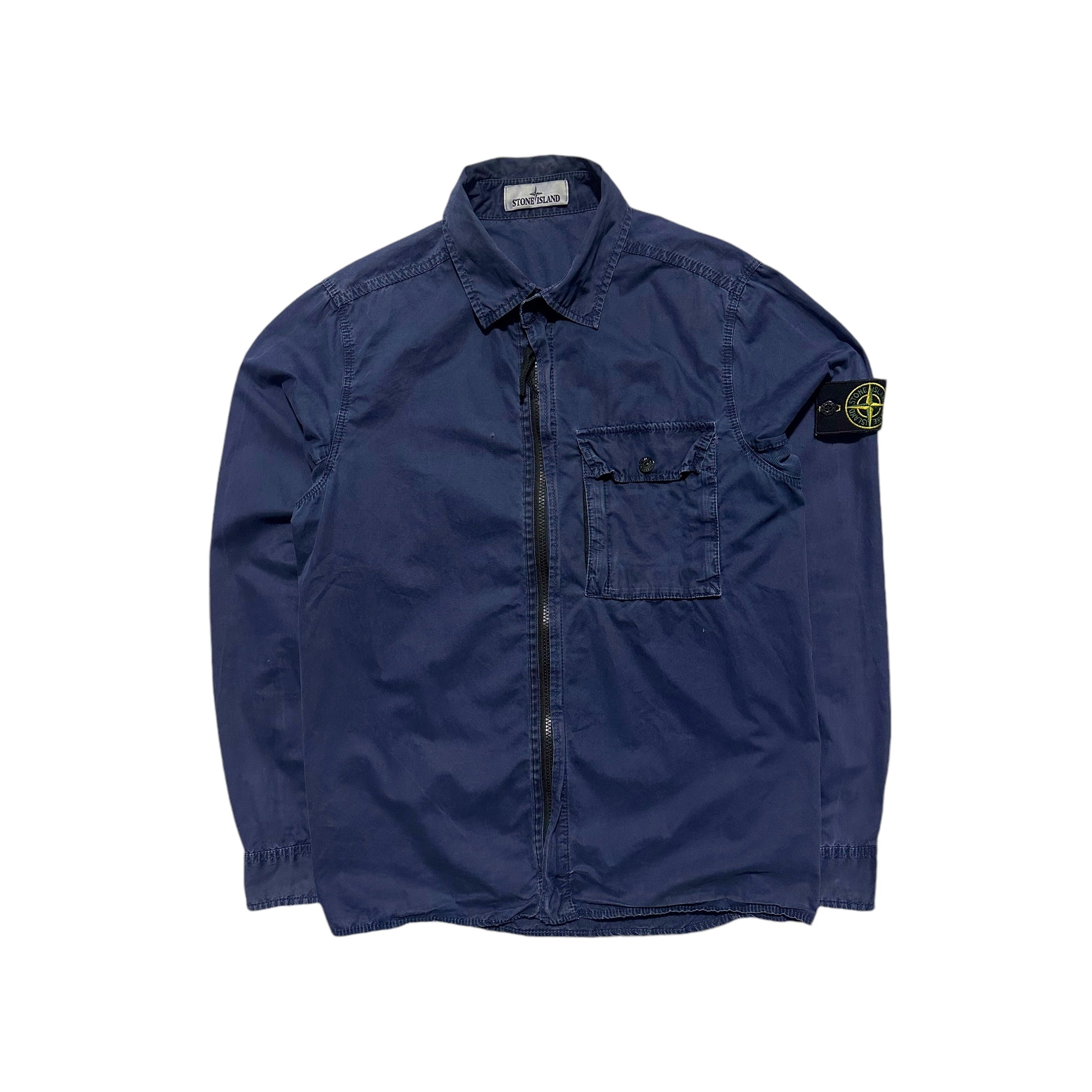 Stone Island Zip Up Canvas Overshirt