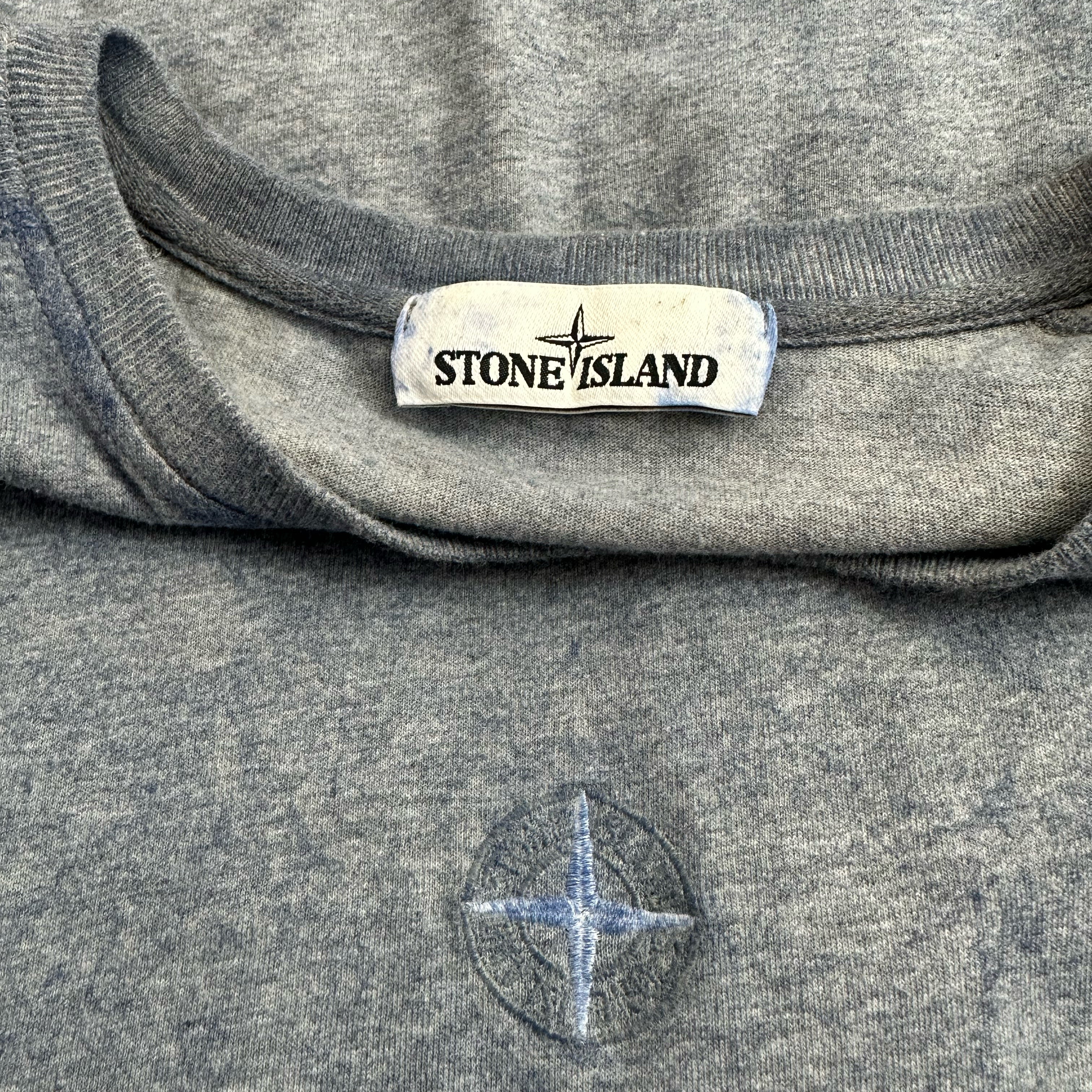 Stone Island Dust Treatment Embroidered Compass Pullover Short Sleeved T Shirt