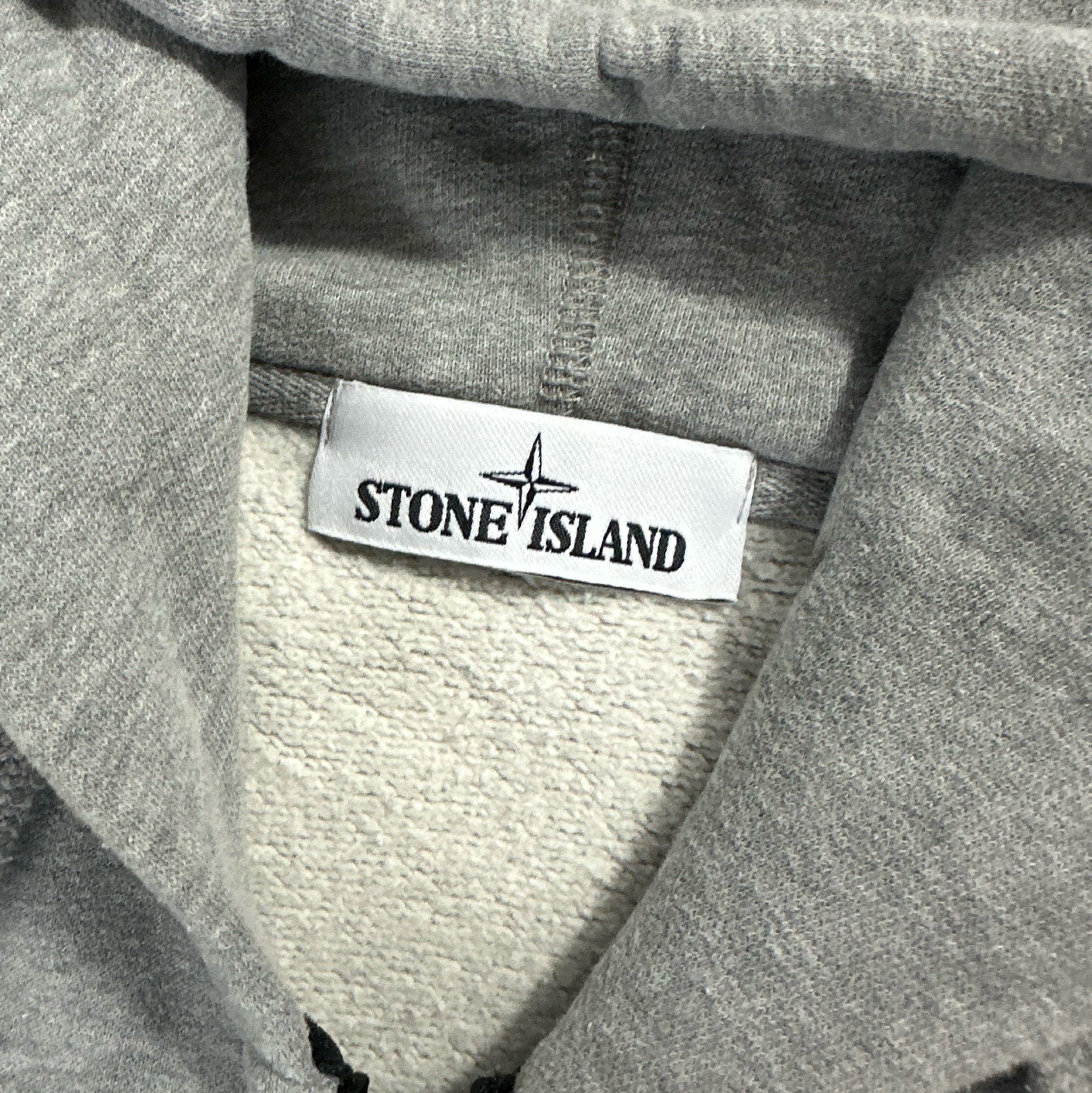 Stone Island Zip Up Thick Cotton Hoodie