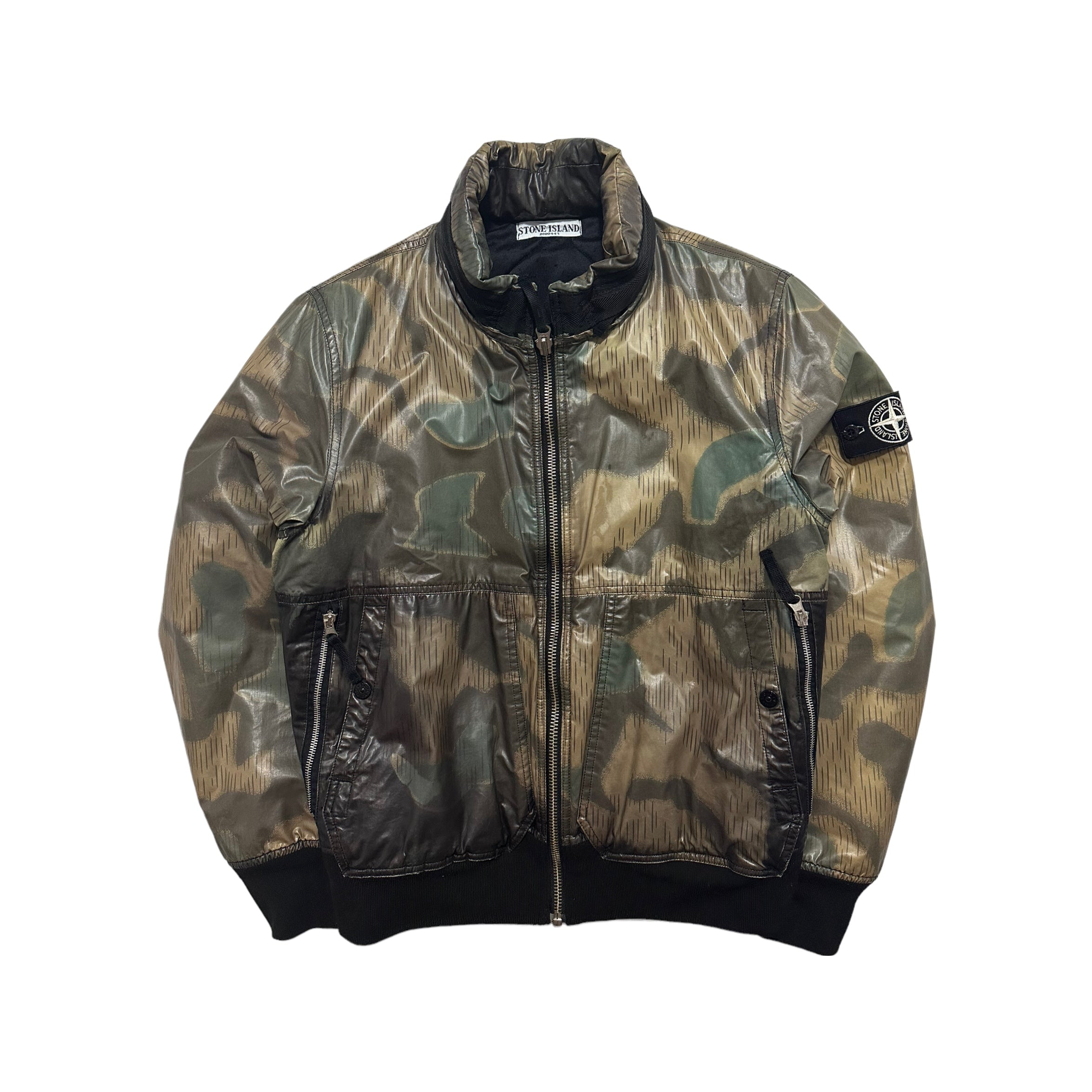 Stone Island Camouflage Ice Jacket with Packable Hood