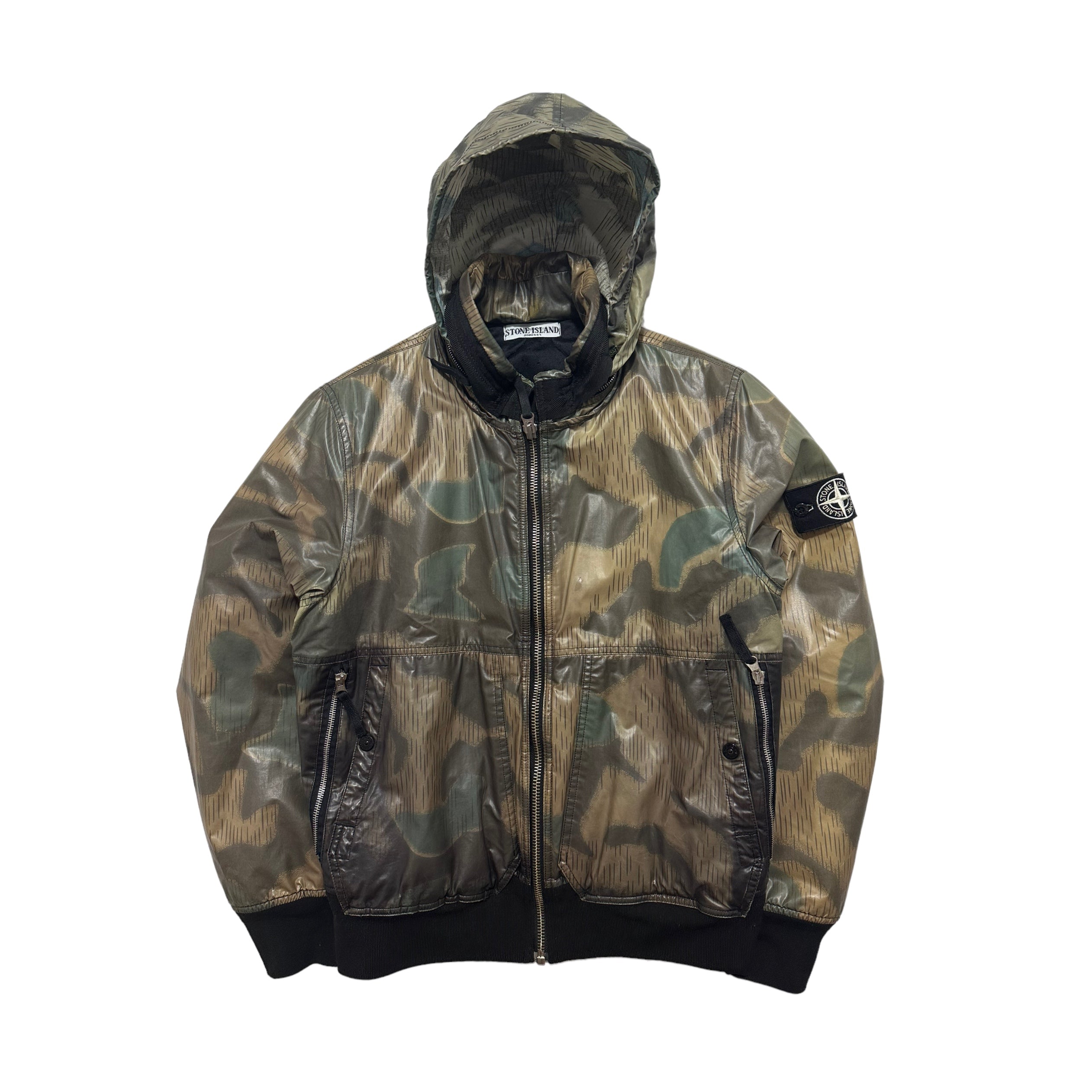Stone Island Camouflage Ice Jacket with Packable Hood
