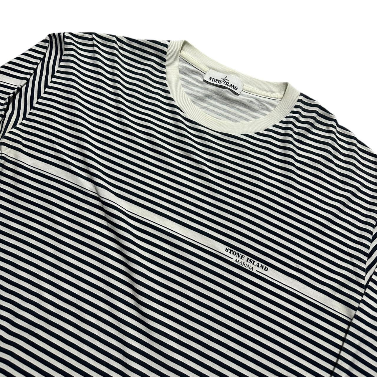 Stone Island Marina Long Sleeved Striped T Shirt