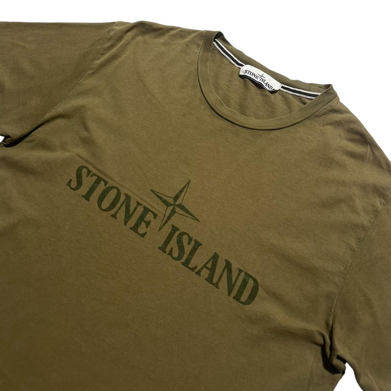 Stone Island Spell Out Logo Short Sleeved T Shirt