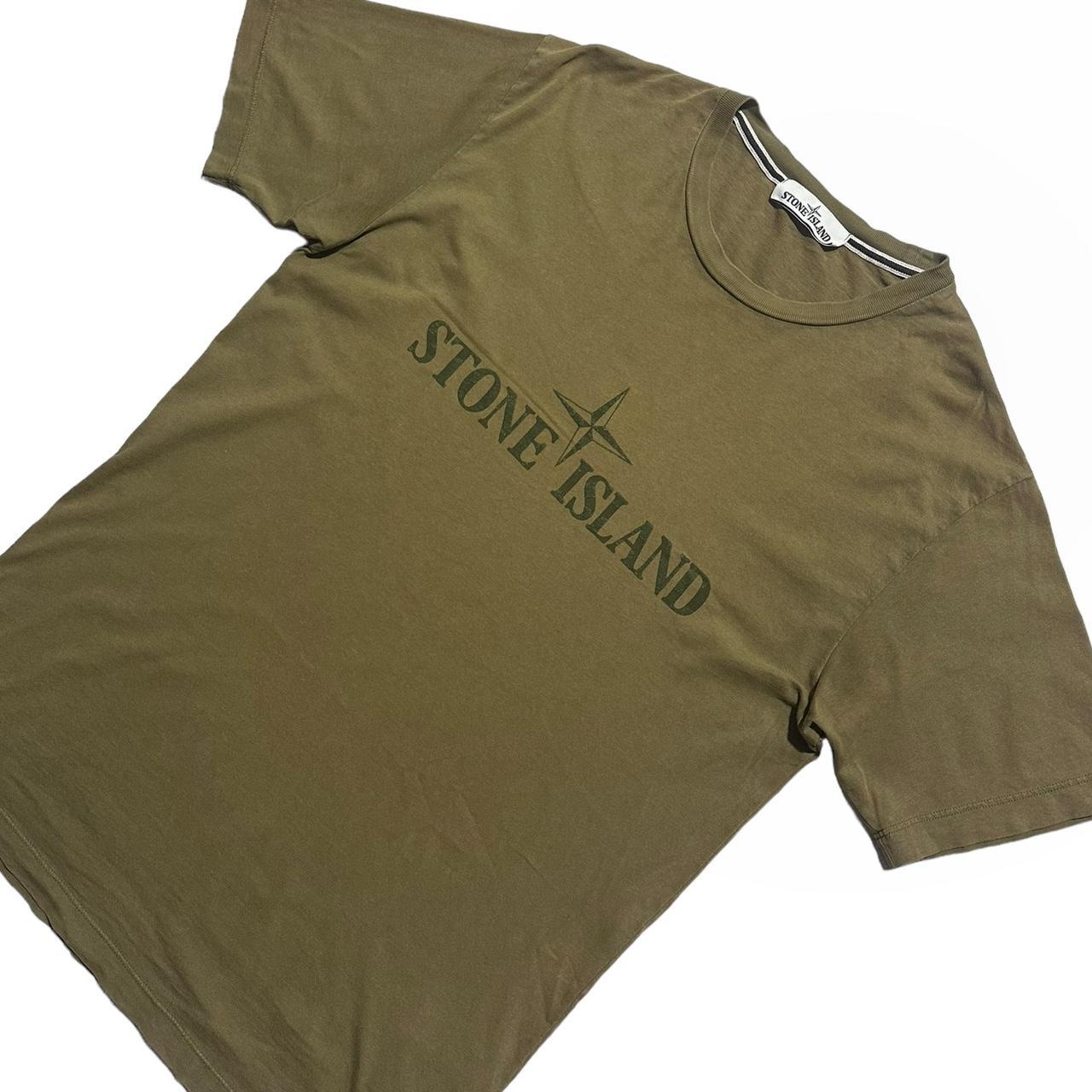 Stone Island Spell Out Logo Short Sleeved T Shirt