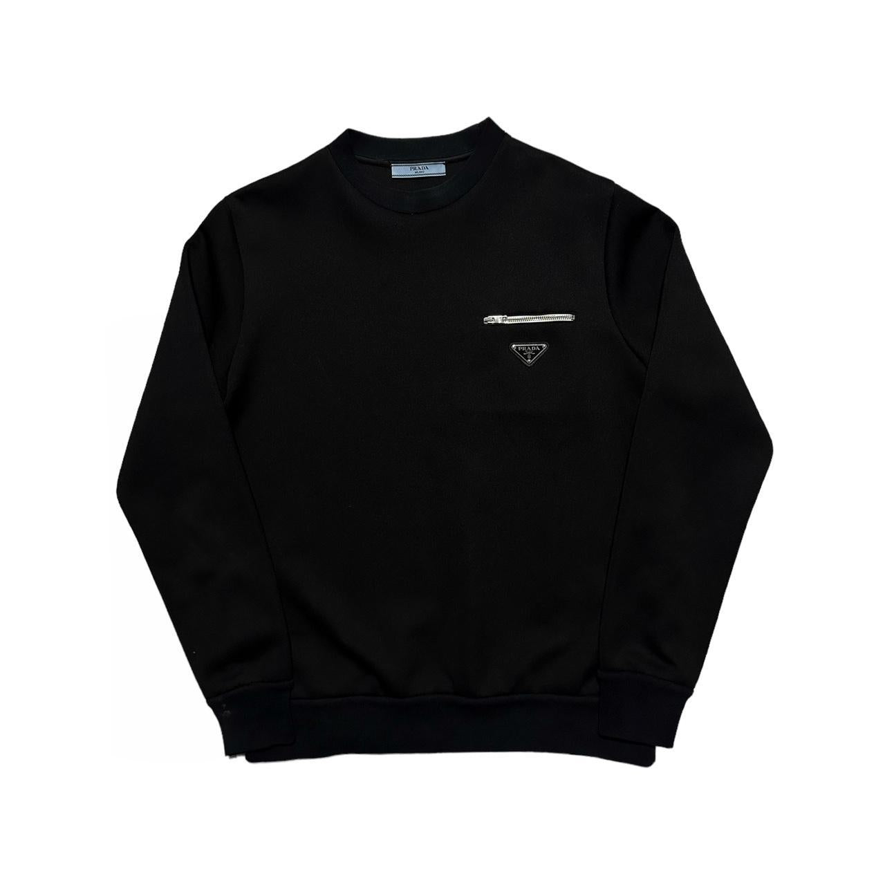 Prada Milano Pullover Nylon Crewneck with Front Pocket