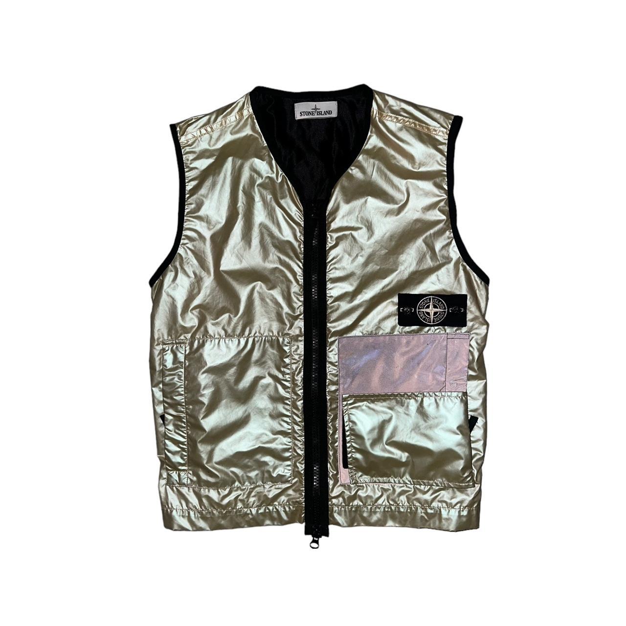 Stone Island Iridescent Coating Reflex Mat Utility Vest with Special Process Badge