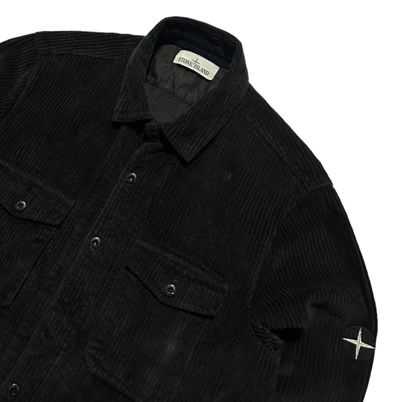 Stone Island Corduroy Embroidered Compass Logo Button Up Shirt