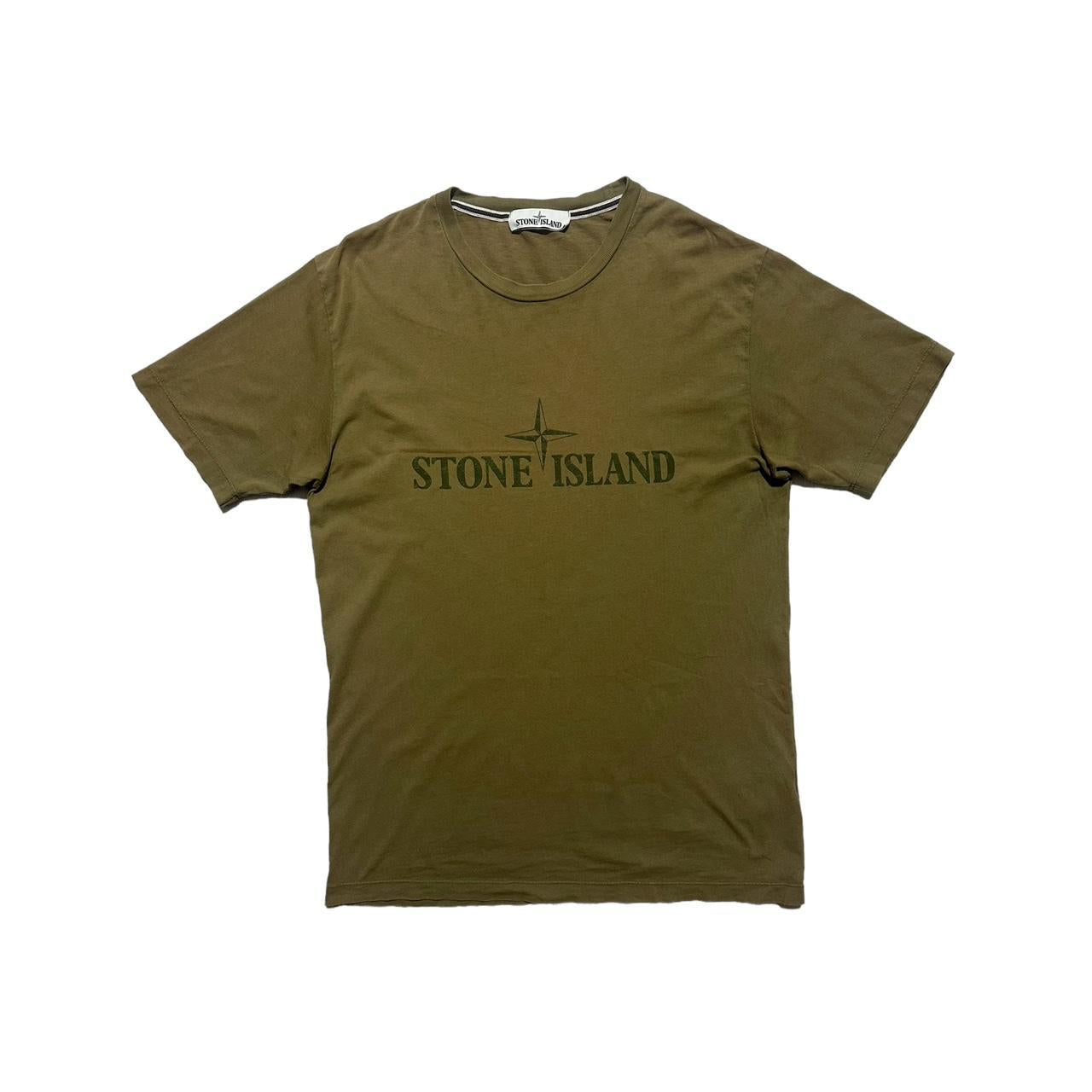 Stone Island Spell Out Logo Short Sleeved T Shirt