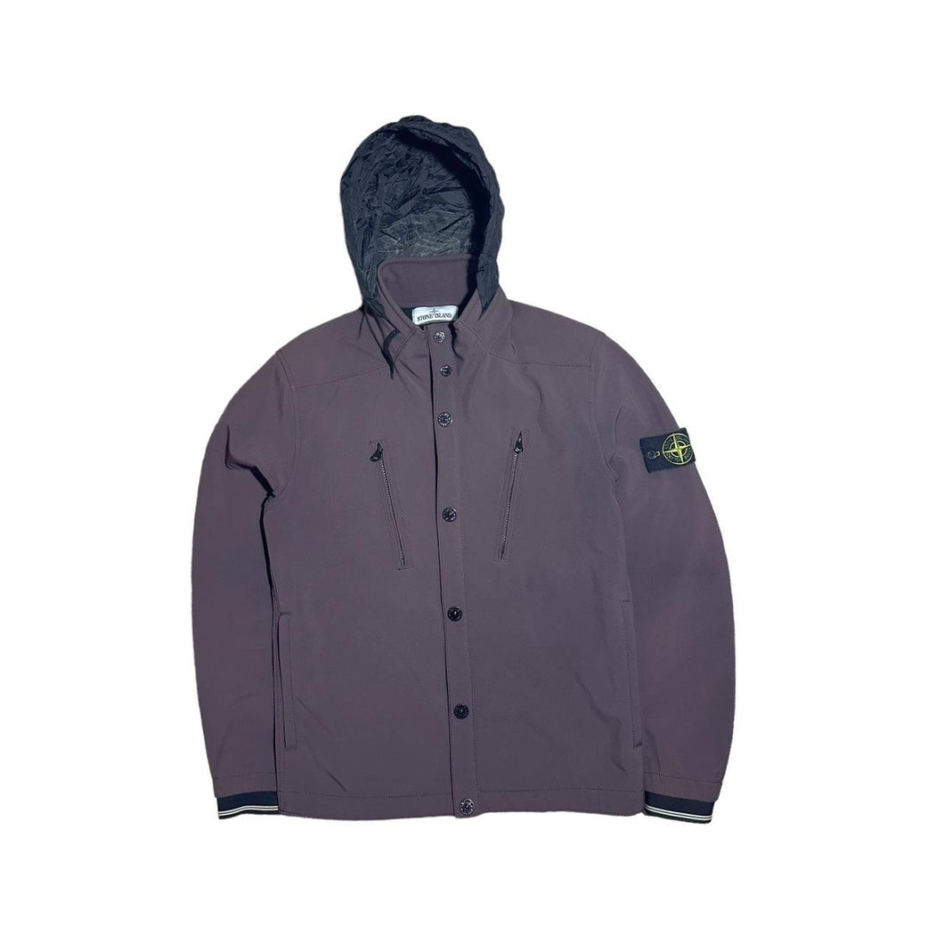 Stone Island Soft Shell R Zip Up Jacket with Packable Hood