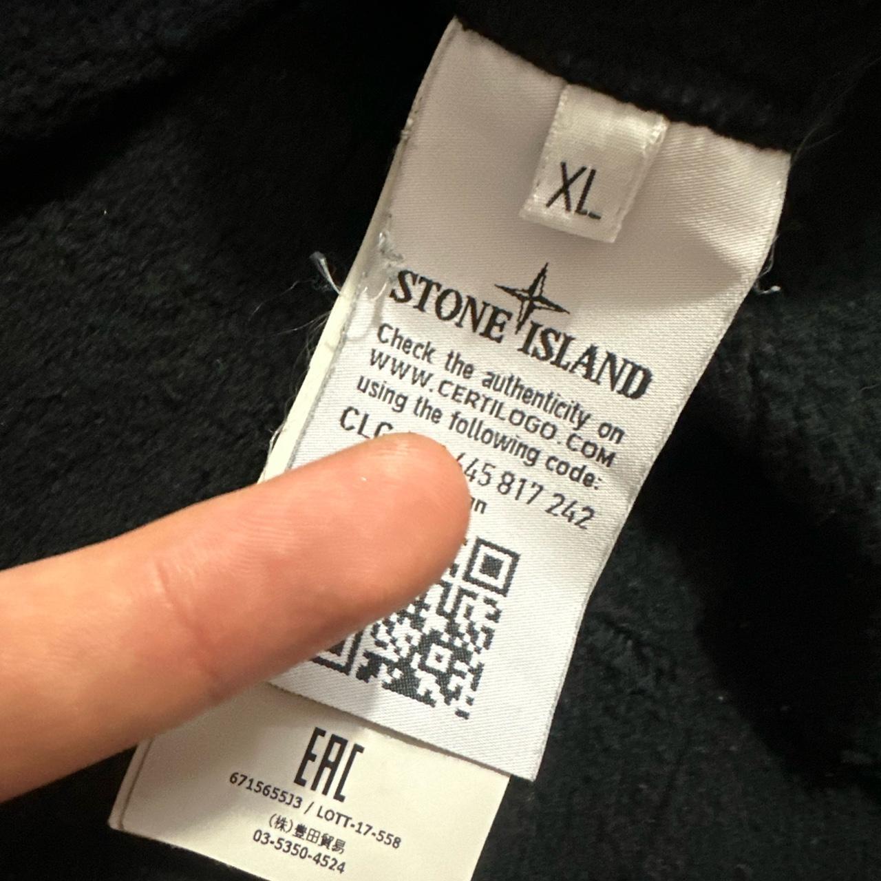 Stone Island Grid Pullover Thick Cotton Jumper with Drawstrings