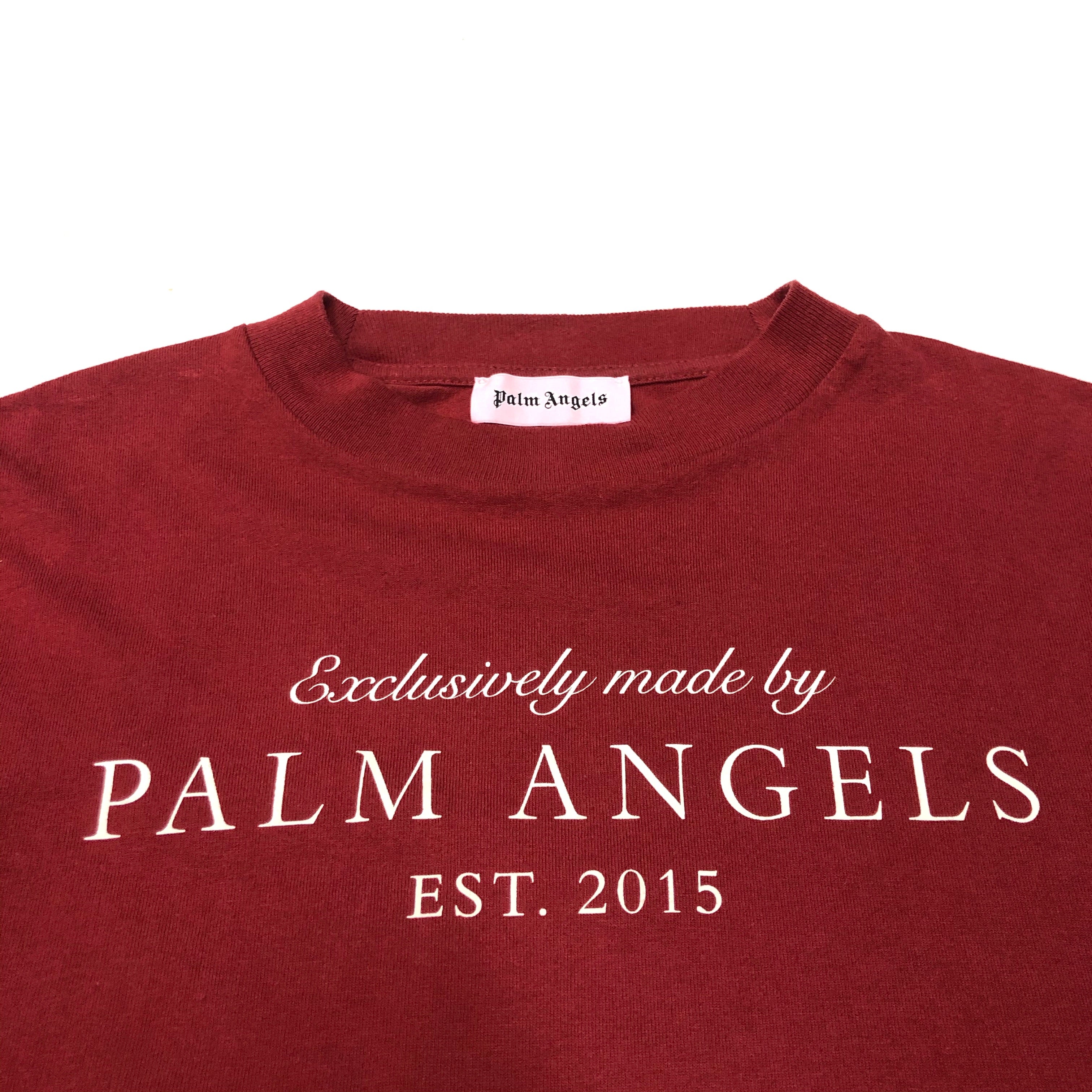 Palm Angels EST 2015 Spell Out Short Sleeved T Shirt with Back Print Initials