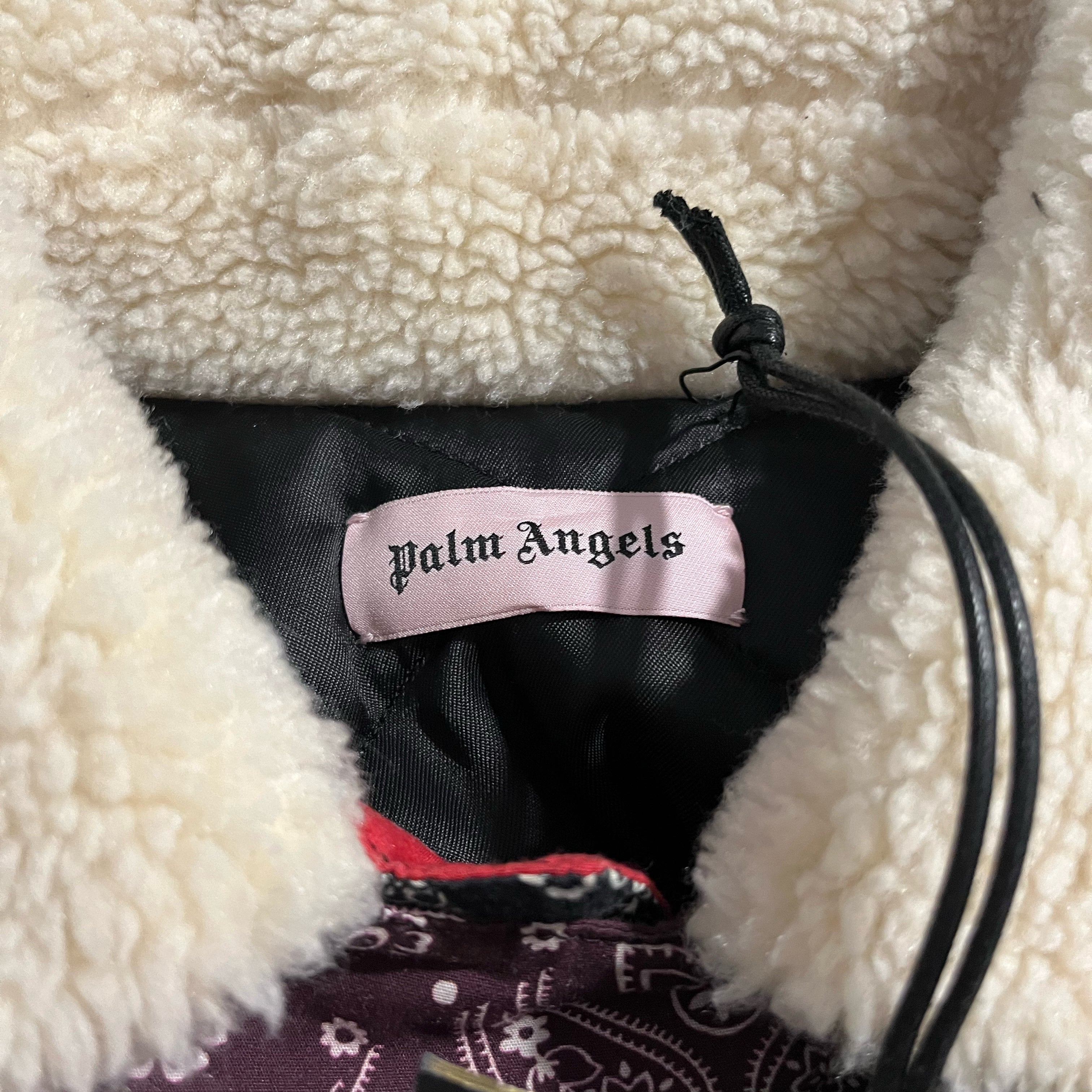 Palm Angels Zip Up Bandana Sherpa Bomber Jacket