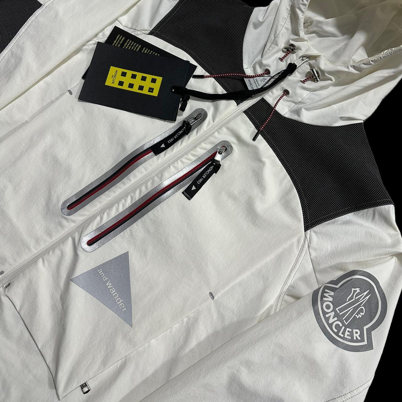 And Wander x Moncler Genius Itabashi Logo Print Zip Up Shell Jacket