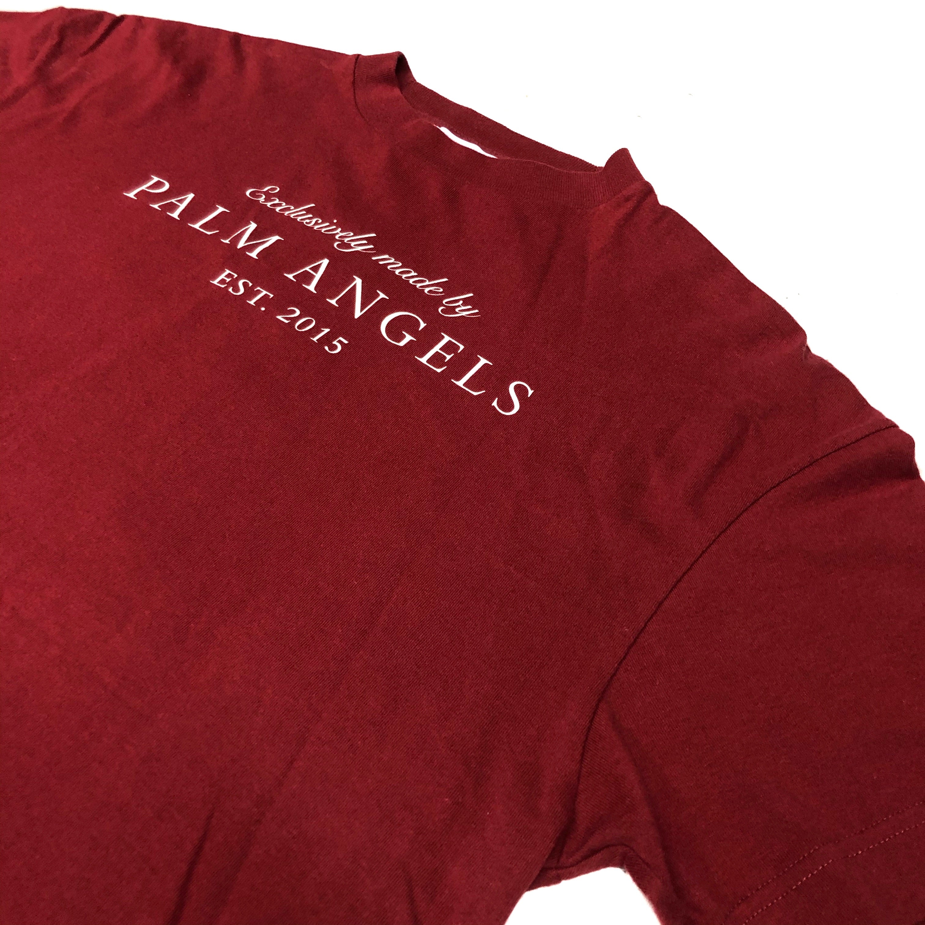 Palm Angels EST 2015 Spell Out Short Sleeved T Shirt with Back Print Initials